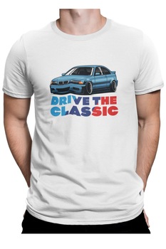 Tricou personalizat pentru pasionatii de BMW, Priti Global, cadou inedit aniversare, Drive the classic, Alb Tricou personalizat pentru pasionatii de BMW, Priti Global, cadou inedit aniversare, Drive the classic, Alb
