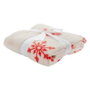 Patura cu motive de Craciun, 130x160 cm, Andre Philippe by AleXer, 20SEP0185, Poliester, Alb, Rosu, breloc inclus Patura cu motive de Craciun, 130x160 cm, Andre Philippe by AleXer, 20SEP0185, Poliester, Alb, Rosu, breloc inclus