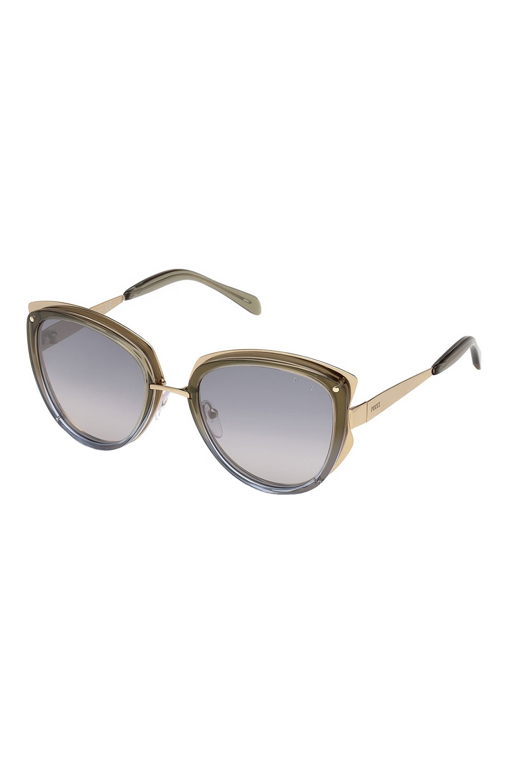 Emilio Pucci, Ochelari de soare cat-eye cu rama metalica, Maro/Auriu, 54-20-135 Standard