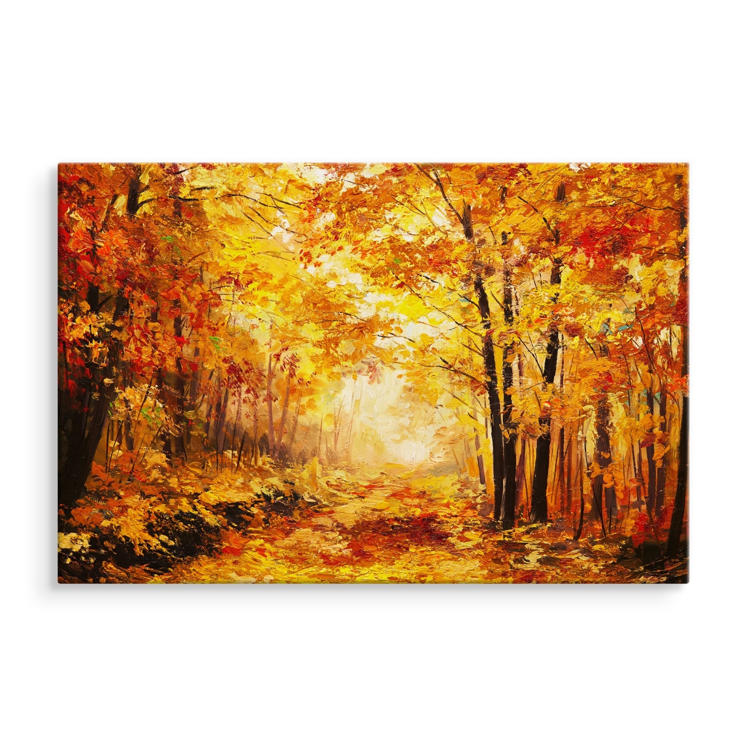 Tablou Pe Panza Padure De Toamna Pictura 3d 120cm X 80cm Canvas Copaci