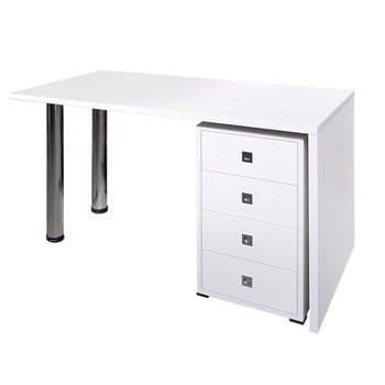Birou cu casetiera 4 sertare DESIREE, pal alb , (L x l x h )135 x 68 x 75 cm Birou cu casetiera 4 sertare DESIREE, pal alb , (L x l x h )135 x 68 x 75 cm