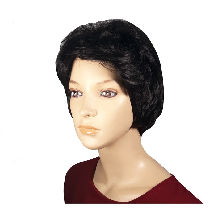 Peruca dama, fibra sintetica, cu aspect natural, negru natural 2