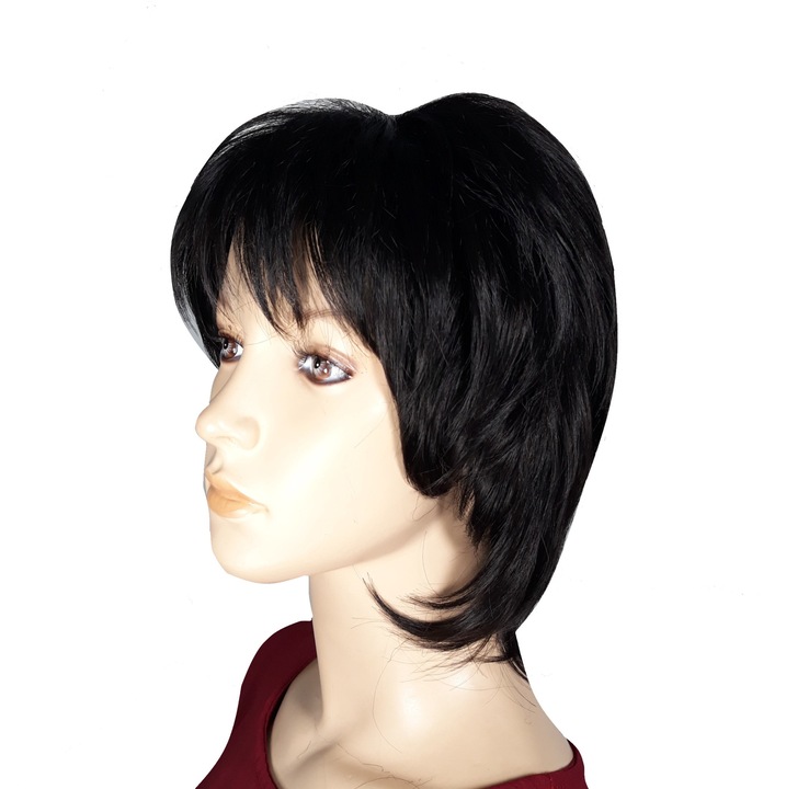 Peruca dama, fibra sintetica, cu aspect natural, negru 2