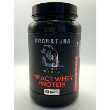 Proteine Impact Whey Protein Capsuni, Pro Natura, 1.3 Kg Proteine Impact Whey Protein Capsuni, Pro Natura, 1.3 Kg