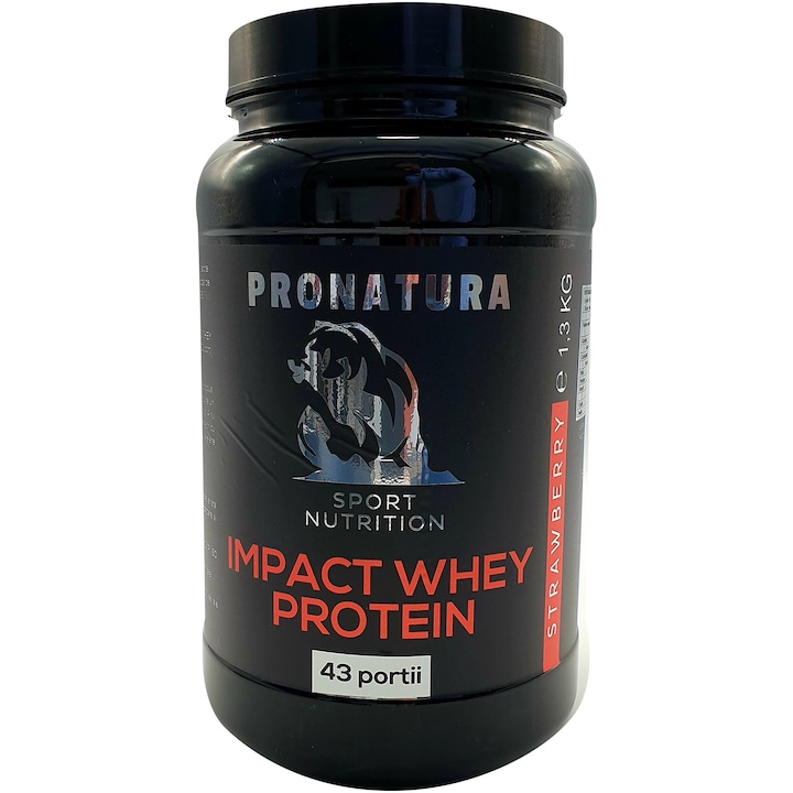 Proteine Impact Whey Protein Capsuni, Pro Natura, 1.3 Kg