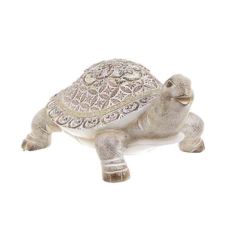 Decoratiune broasca testoasa, din rasina, gold, 18 x 13 x 9.5 cm