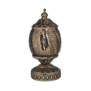 Felinar cu LED din sticla si metal, gold, 7x15 cm Felinar cu LED din sticla si metal, gold, 7x15 cm