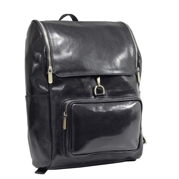 Rucsac piele Suveran Piele naturala vachetta, negru