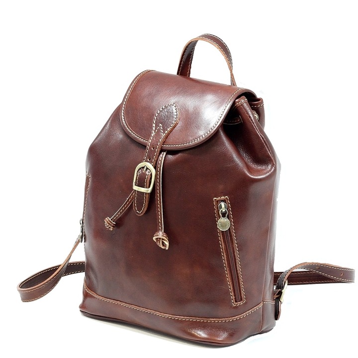 Rucsac piele Suveran Piele naturala vachetta, cognac, made in italy