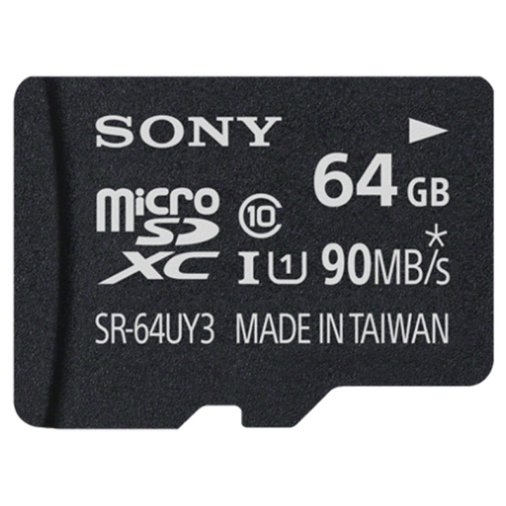 Card de memorie SONY microSD Performance, 64GB, cl10 UHS-I R90, cu adaptor SD
