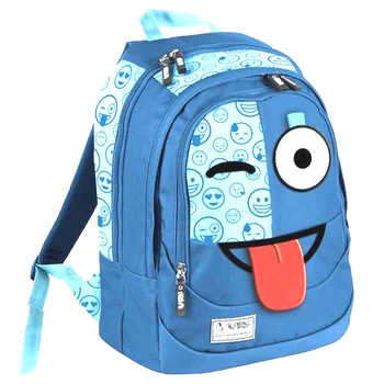 Ghiozdan Spirit Emoticons Blue, 3 Compartimente, Albastru 44 cm Ghiozdan Spirit Emoticons Blue, 3 Compartimente, Albastru 44 cm