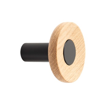 Agatatoare cuier Zoot, finisaj negru mat cu stejar natur, D60 mm Agatatoare cuier Zoot, finisaj negru mat cu stejar natur, D60 mm