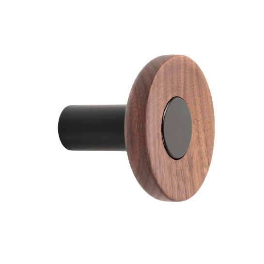 Agatatoare cuier Zoot, finisaj negru mat cu nuc natur, D60 mm