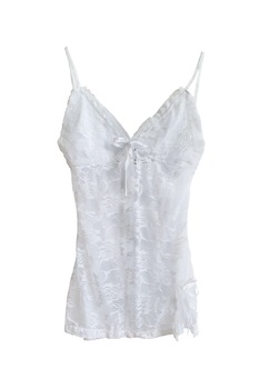 Neglijeu dantela dama, alb, S, cu aplicatii plasa Neglijeu dantela dama, alb, S, cu aplicatii plasa