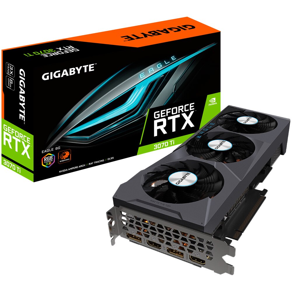 Placa video Gigabyte GeForce® RTX™ 3070 Ti EAGLE, 8GB GDDR6X, 256-bit