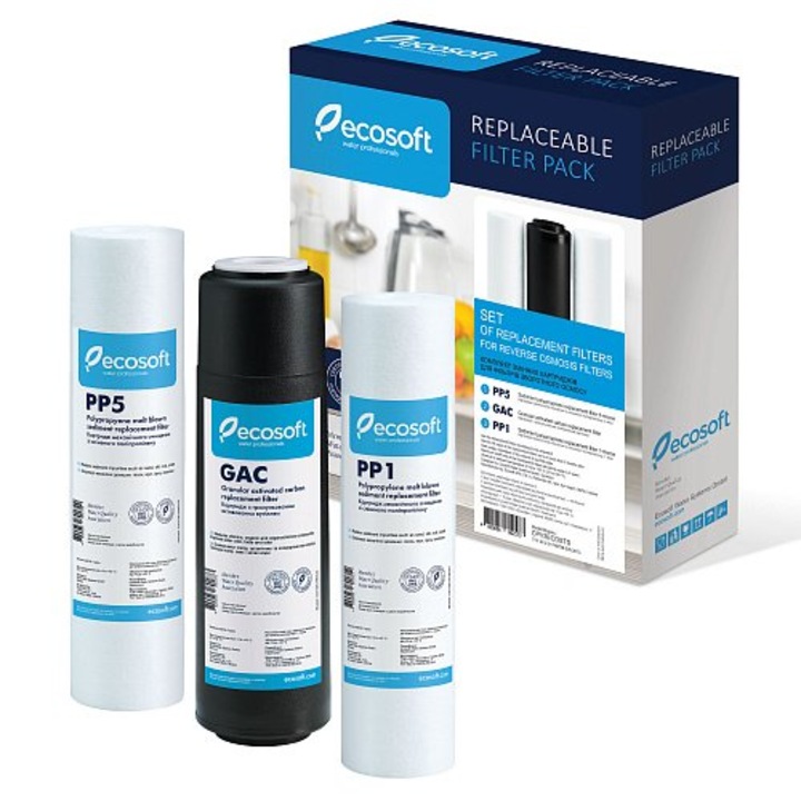 Set cartuse prefiltrare Ecosoft 47EC0010 pentru sistem cu osmoza inversa Ecosoft