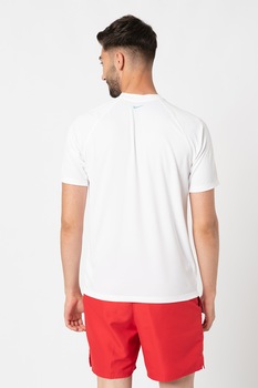 Nike, Tricou cu tehnologie Dri-Fit pentru plaja, Alb/Verde neon