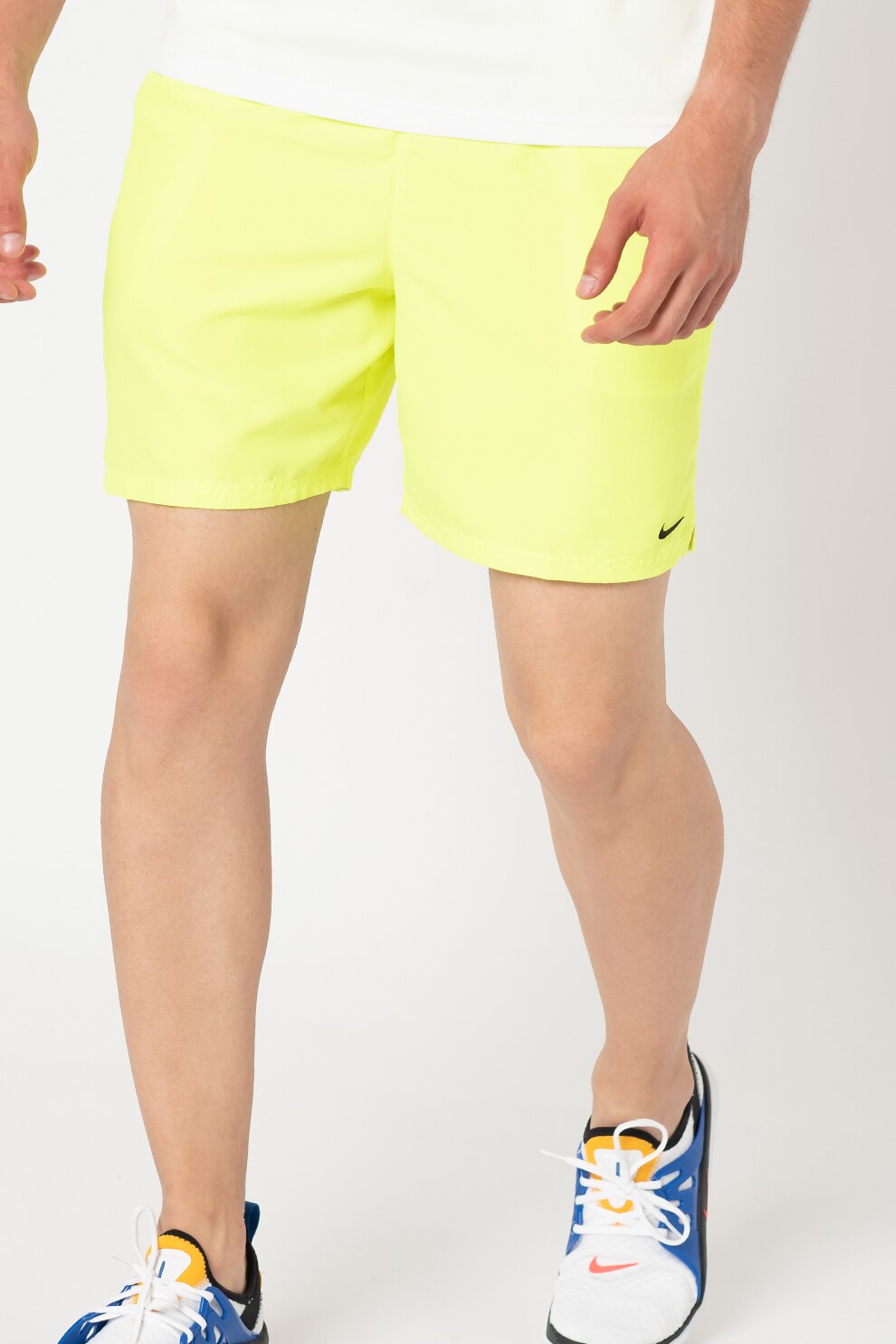 Nike, Pantaloni scurti de baie cu buzunare laterale, Verde neon