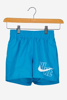 Nike, Pantaloni scurti de baie cu imprimeu logo, Albastru aqua Nike, Pantaloni scurti de baie cu imprimeu logo, Albastru aqua