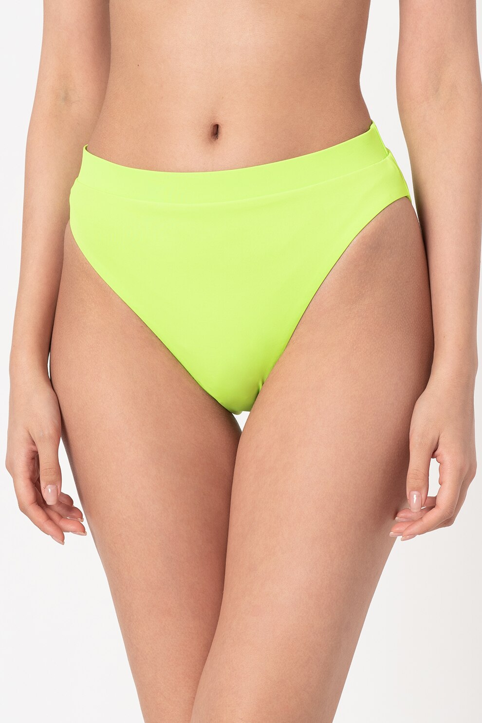 Nike, Slip cu talie inalta, Verde electric