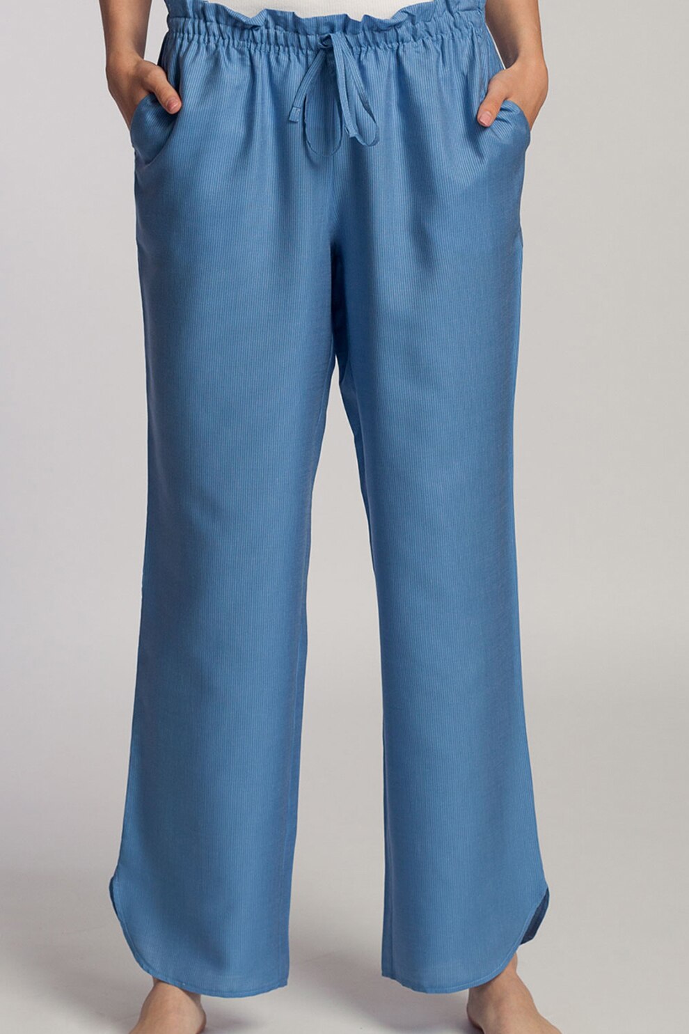 Sofiaman, Pantaloni de casa din modal, cu talie ajustabila Breeze, Albastru