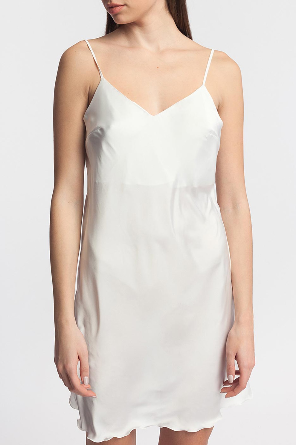 Sofiaman, Camasa de noapte din satin Edith, Alb prafuit