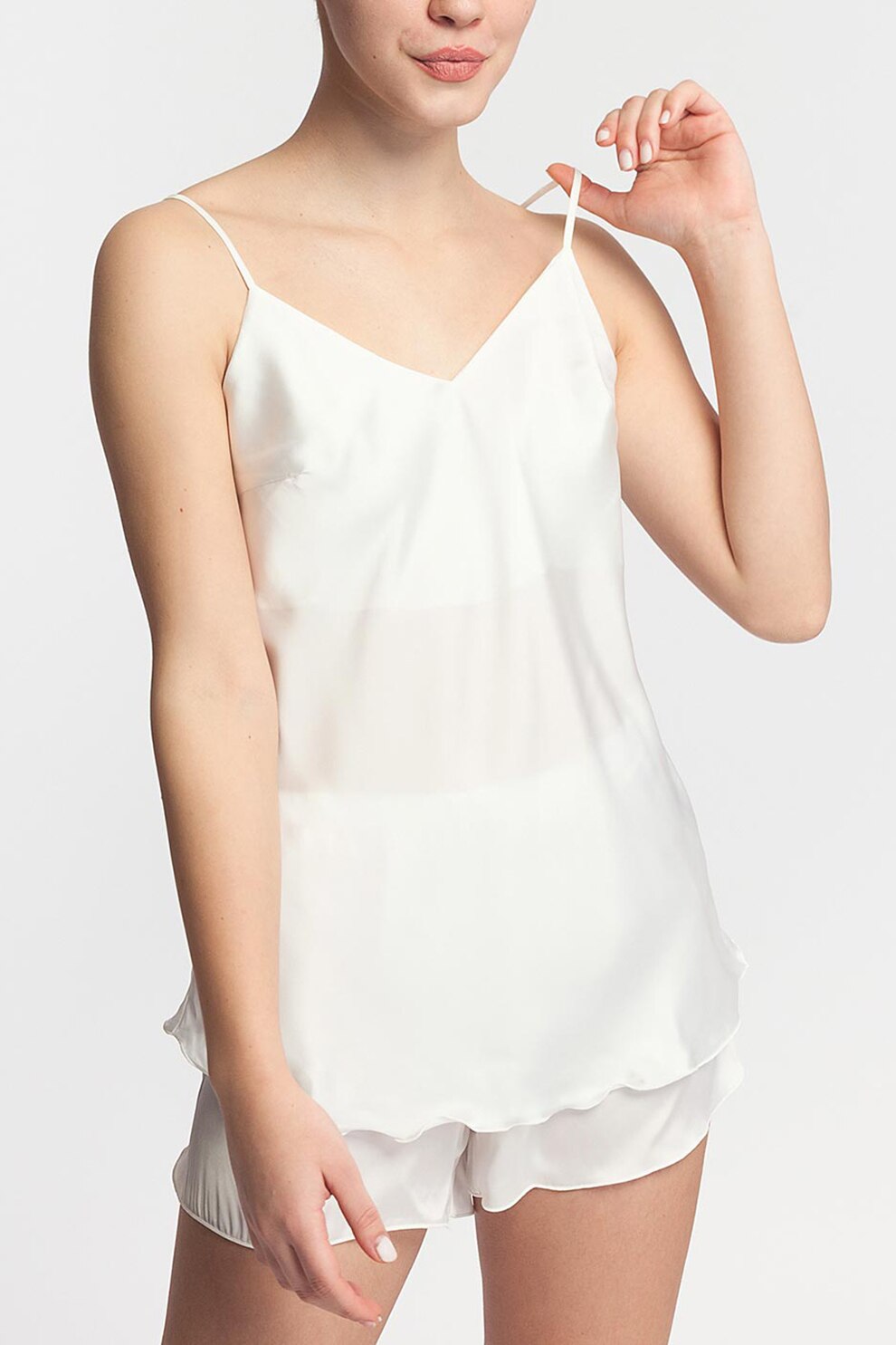 Sofiaman, Pijama din satin Edith, Alb, L