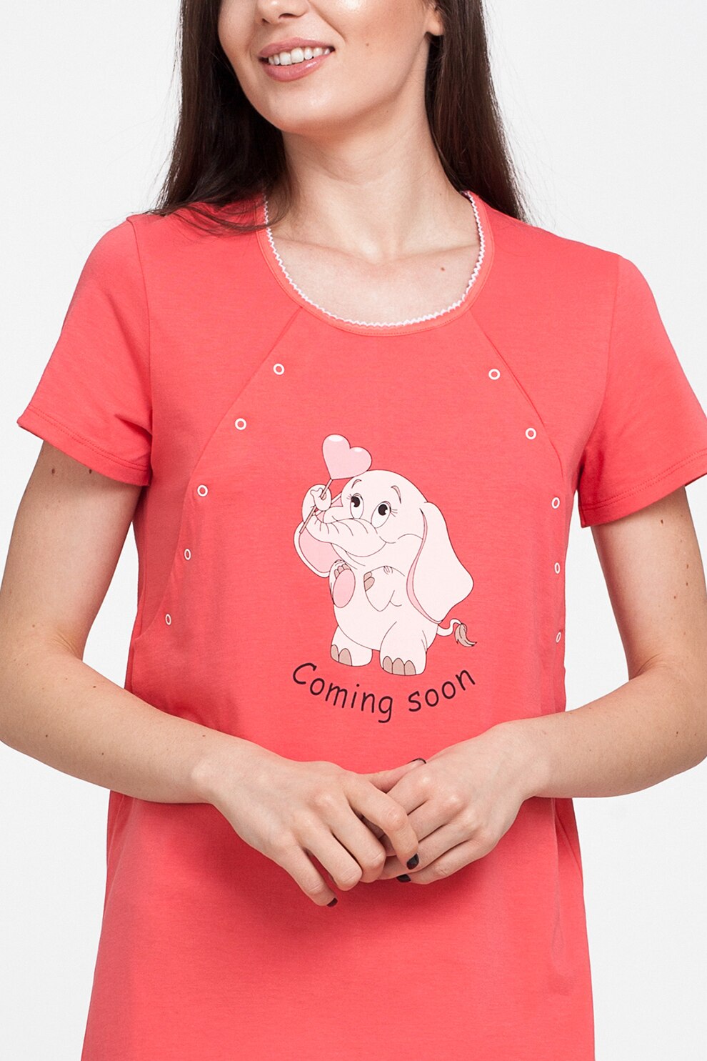 Sofiaman, Camasa de noapte pentru gravide Esentiale, Corai, 3XL