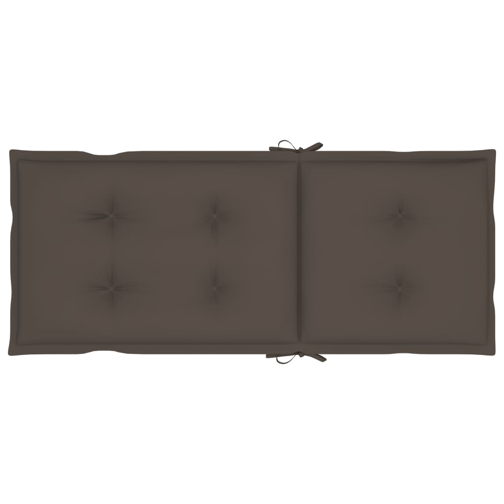 Set de 2 perne de scaun de gradina, vidaXL, Tesatura-poliester, 120 x 50 x 7 cm, Gri taupe