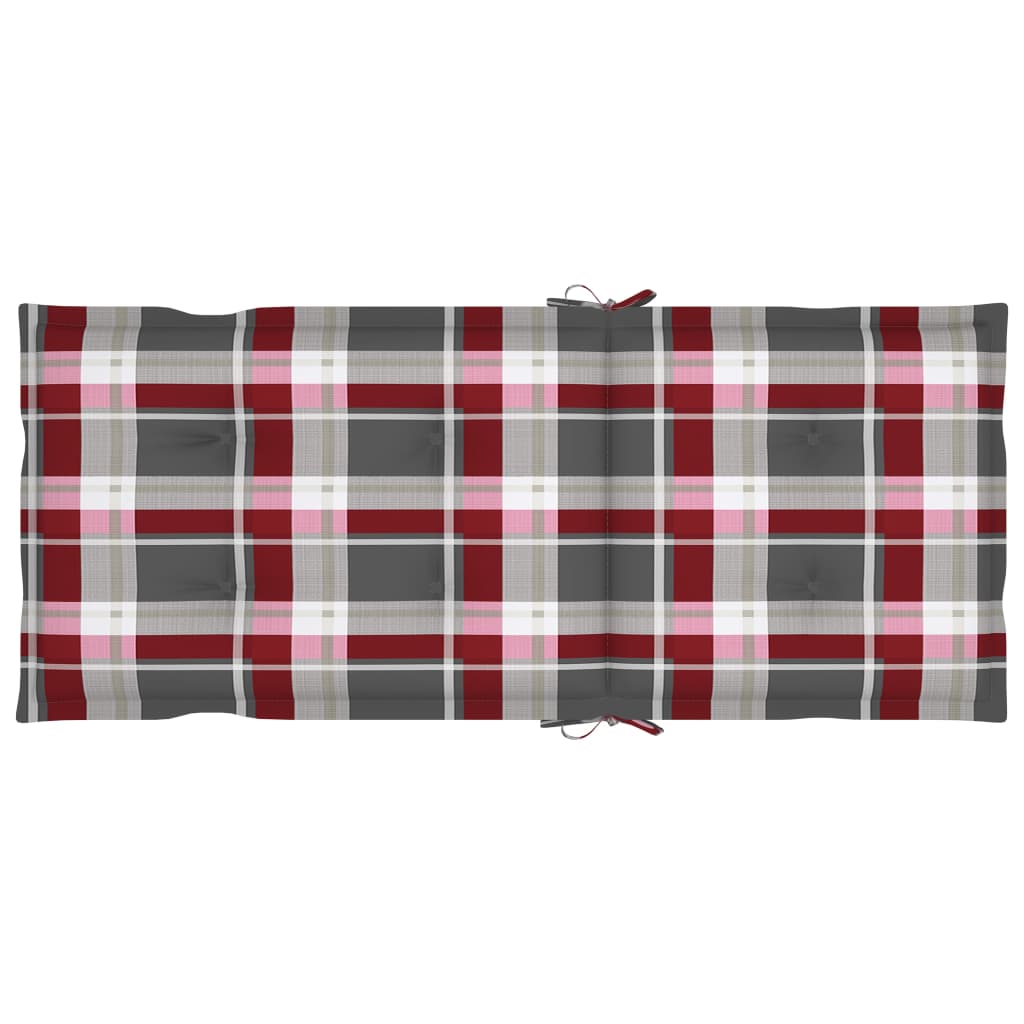 Set de 2 perne de scaun de gradina, vidaXL, Tesatura-poliester, 120 x 50 x 7 cm, Gri/Rosu - model carouri