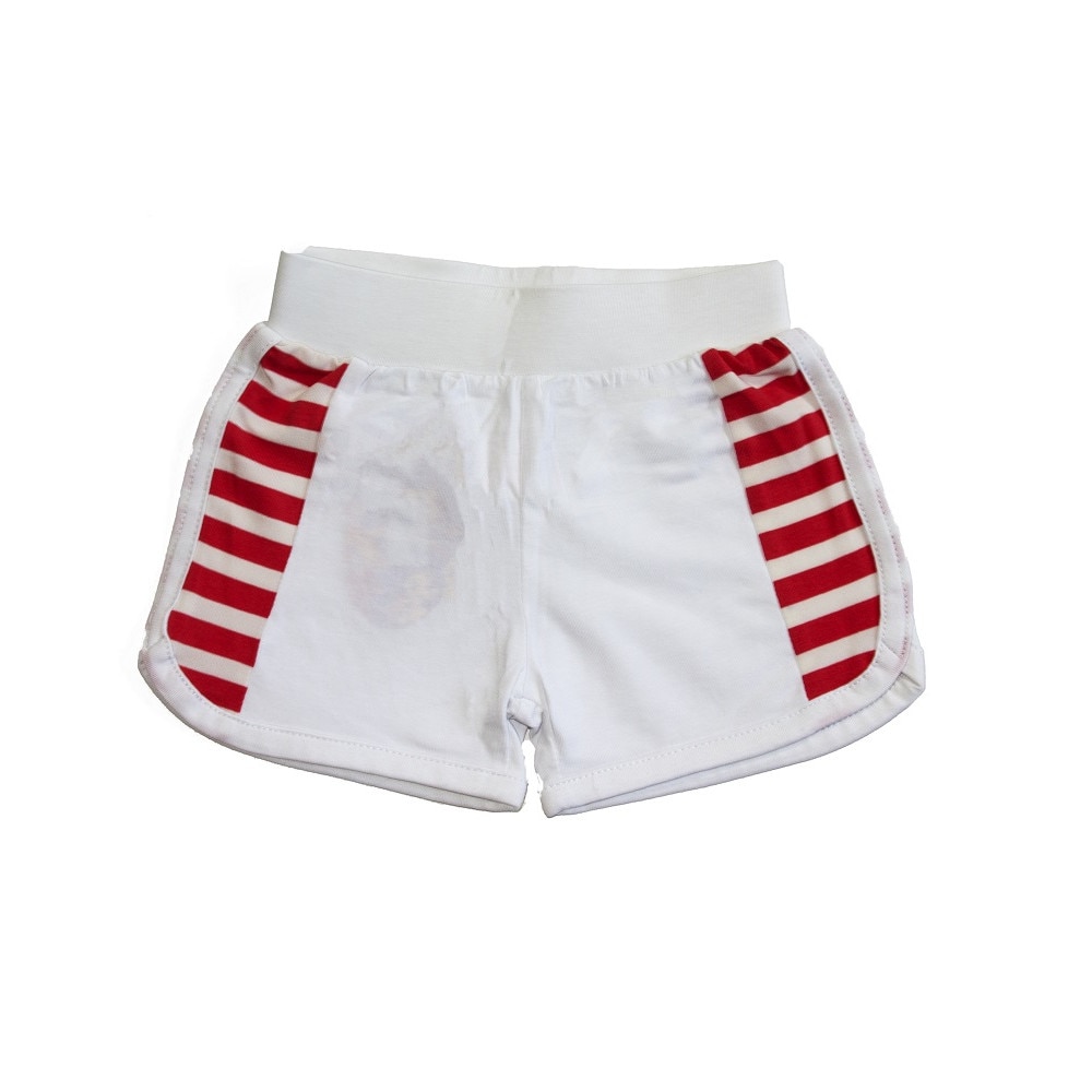 Pantaloni scurti fetite, Pattic, 12238, 4-6 luni, alb dungi