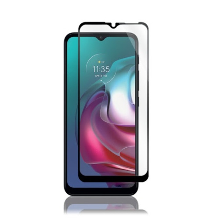 Стъклен протектор Tempered Glass, Motorola Moto G50, 9D Tempered Glass, Черен