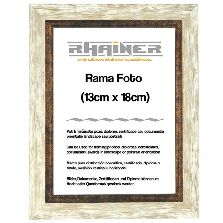 Rama foto Valencia, Rhainer, alb/maro, 13x18