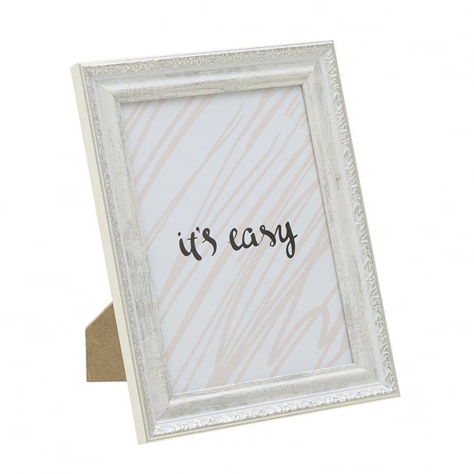 Rama foto din plastic, crem-argintiu, 13 x 18cm