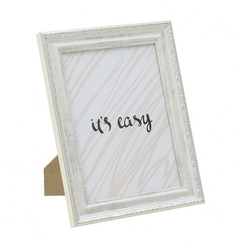 Rama foto din plastic, crem-argintiu, 13 x 18cm Rama foto din plastic, crem-argintiu, 13 x 18cm