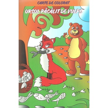 Ursul pacalit de vulpe. Carte de colorat Ursul pacalit de vulpe. Carte de colorat