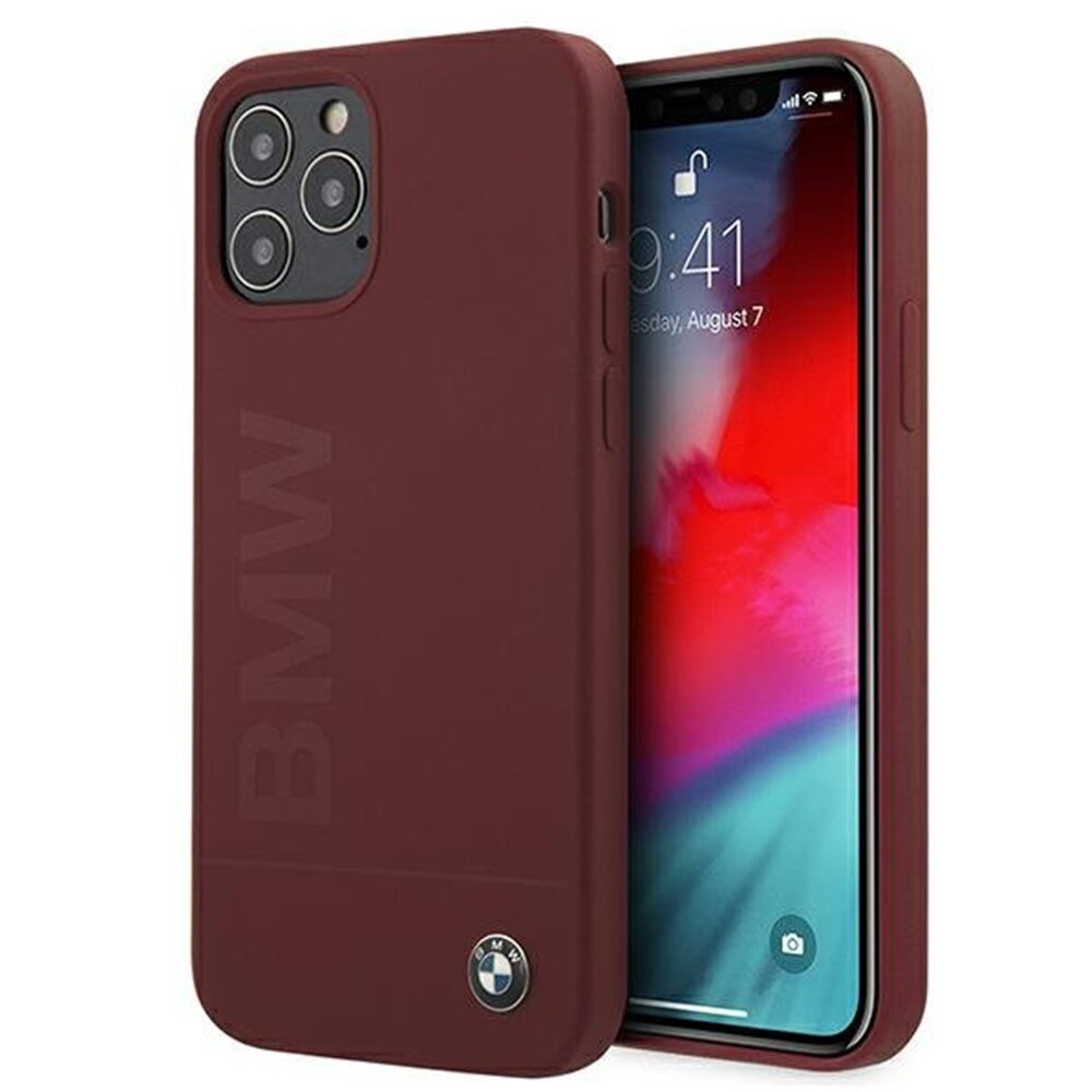 Husa BMW Silicone Signature Logo compatibil cu iPhone 12 Pro Max, Rosu