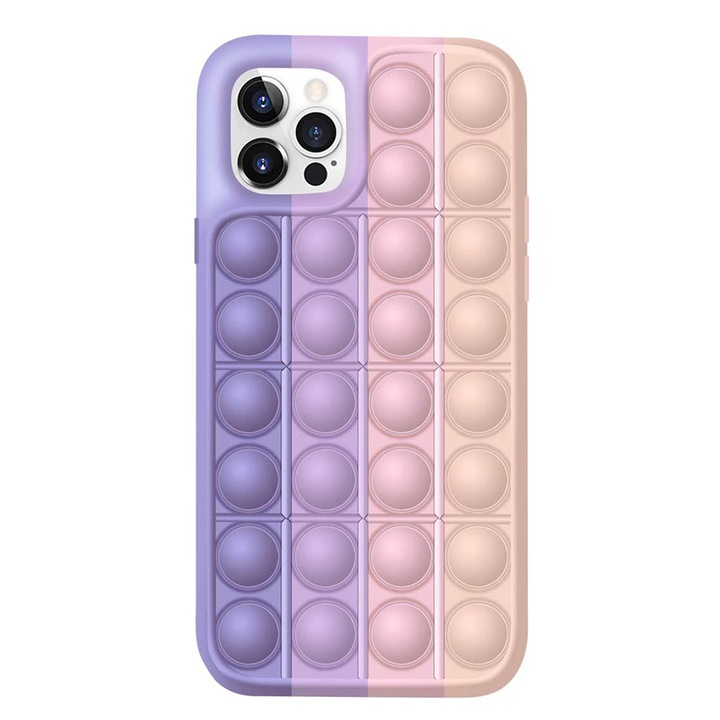Tok Apple iPhone SE 3 2022 Push Bubble Protection, stresszoldó játékhoz, lila-rózsaszín