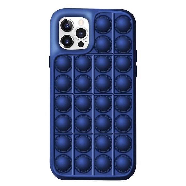 Калъф за Apple iPhone 11 Push Bubble Protection, Interactive Pop It Now, Antistress, Trendy Colorful Invogue, Dark Blue