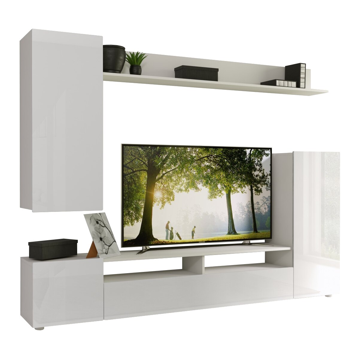 Set living Lia, 213x35x168cm, alb