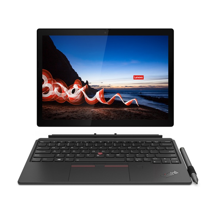 Лаптоп Lenovo ThinkPad X12 Detachable, 20UW0068BM.250SSD, 12.3", Intel Core i7-1160G7 (4-ядрен), Intel Iris Xe Graphics, 16GB 4266Mhz LPDDR4X, Черен