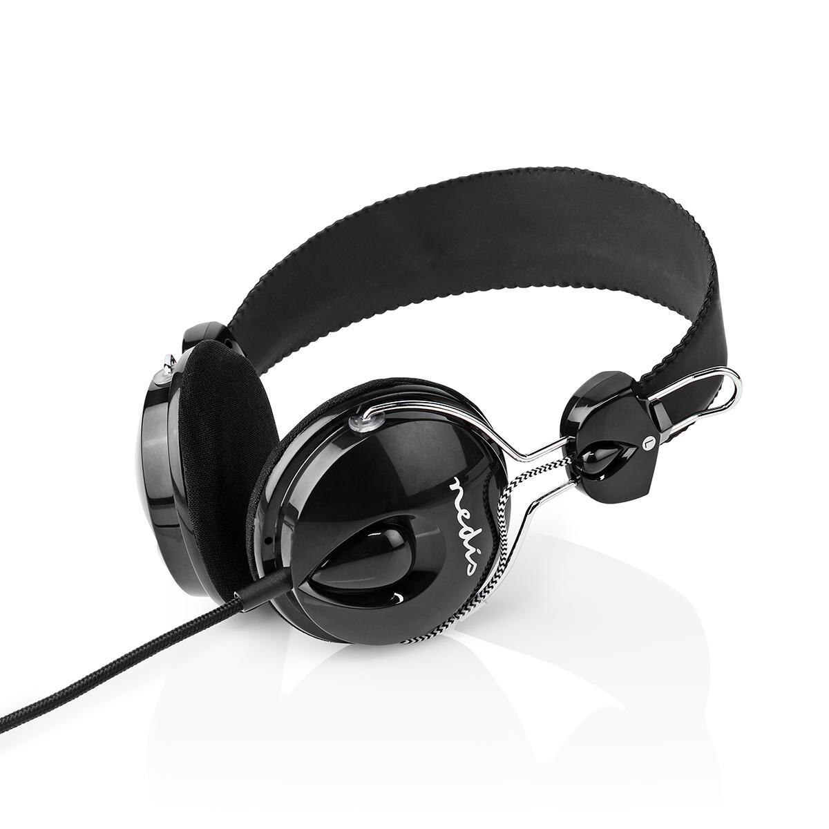 Casti cu fir, Nedis, HPWD1104BK, Negru