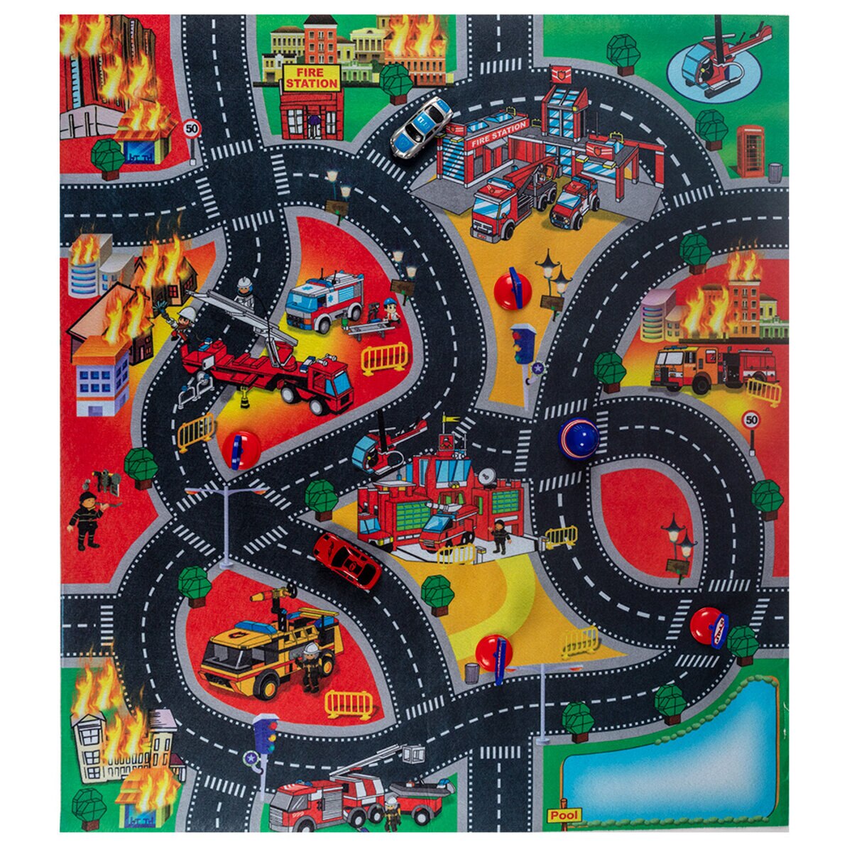Covor Copii & Tineret Tapis de Jeu, Pompieri 70x80