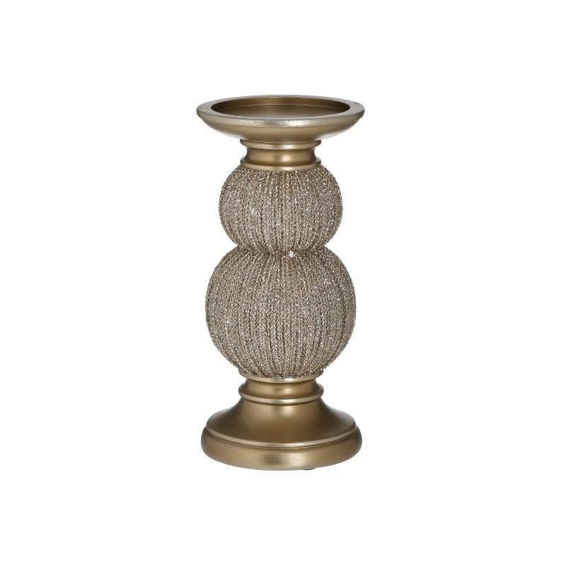 Suport lumanare din rasina, gold, 10 x 20 cm
