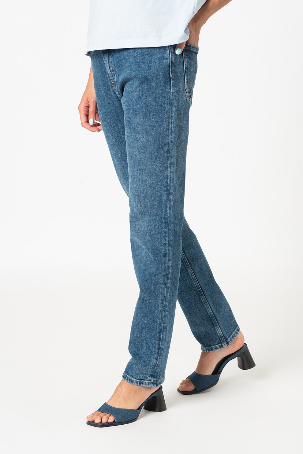 Tommy Hilfiger, Blugi drepti Rome, albastru inchis/alb, W26-L30