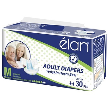 Scutece pentru adulti Elan, Medium, 7 picaturi, 30 buc Scutece pentru adulti Elan, Medium, 7 picaturi, 30 buc