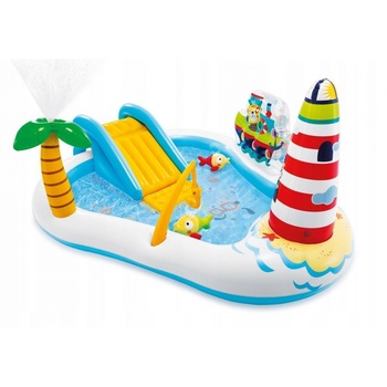 Piscina goflabila pentru copii, design atractiv , 40x39x13 cm, multicolor, include 2 pesti gonflabili Piscina goflabila pentru copii, design atractiv , 40x39x13 cm, multicolor, include 2 pesti gonflabili