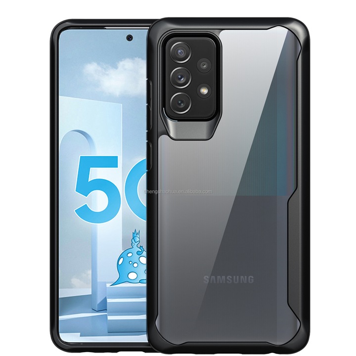 SILKASE tok Samsung A72-hez, AntiGravity, átlátszó/fekete színben