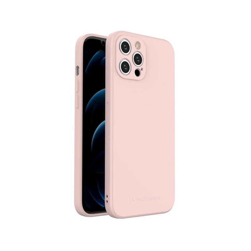 Husa Spate Silicon Wozinsky Compatibil Cu iPhone 12 Pro Max, Silicon Soft, Protectie La Camera, Roz