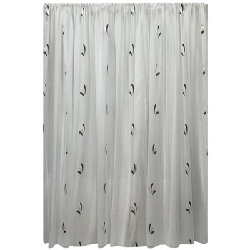 Perdea alba Trio 1000x245cm cu broderie neagra si rejansa, by Liz Line - RD21210 Perdea alba Trio 1000x245cm cu broderie neagra si rejansa, by Liz Line - RD21210